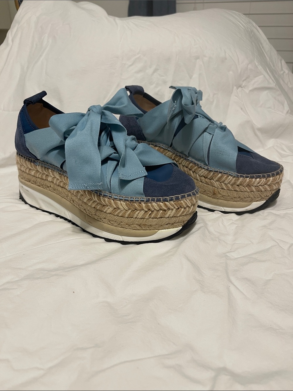 Free People Blue Ribbon Espadrille Platform Sneakers - Women's